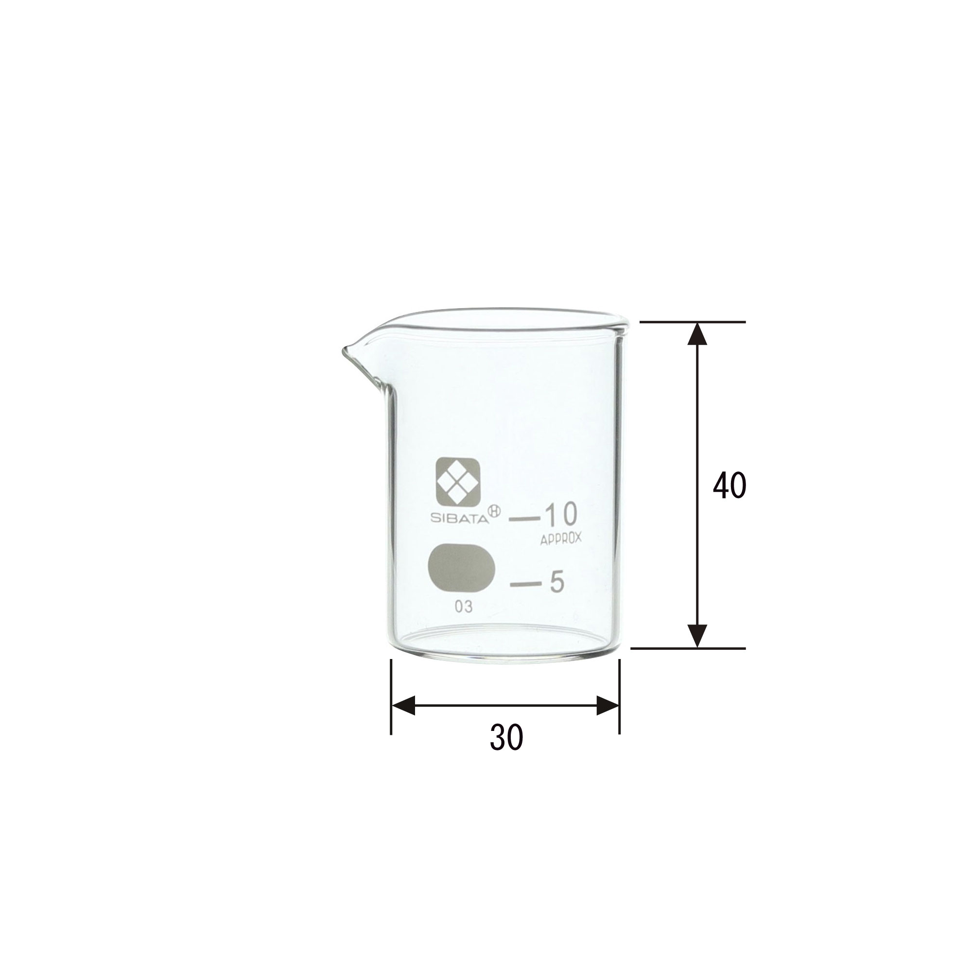 SIBATA柴田科學(xué) 010020-10A 帶刻度的燒杯，10毫升，6個(gè)裝