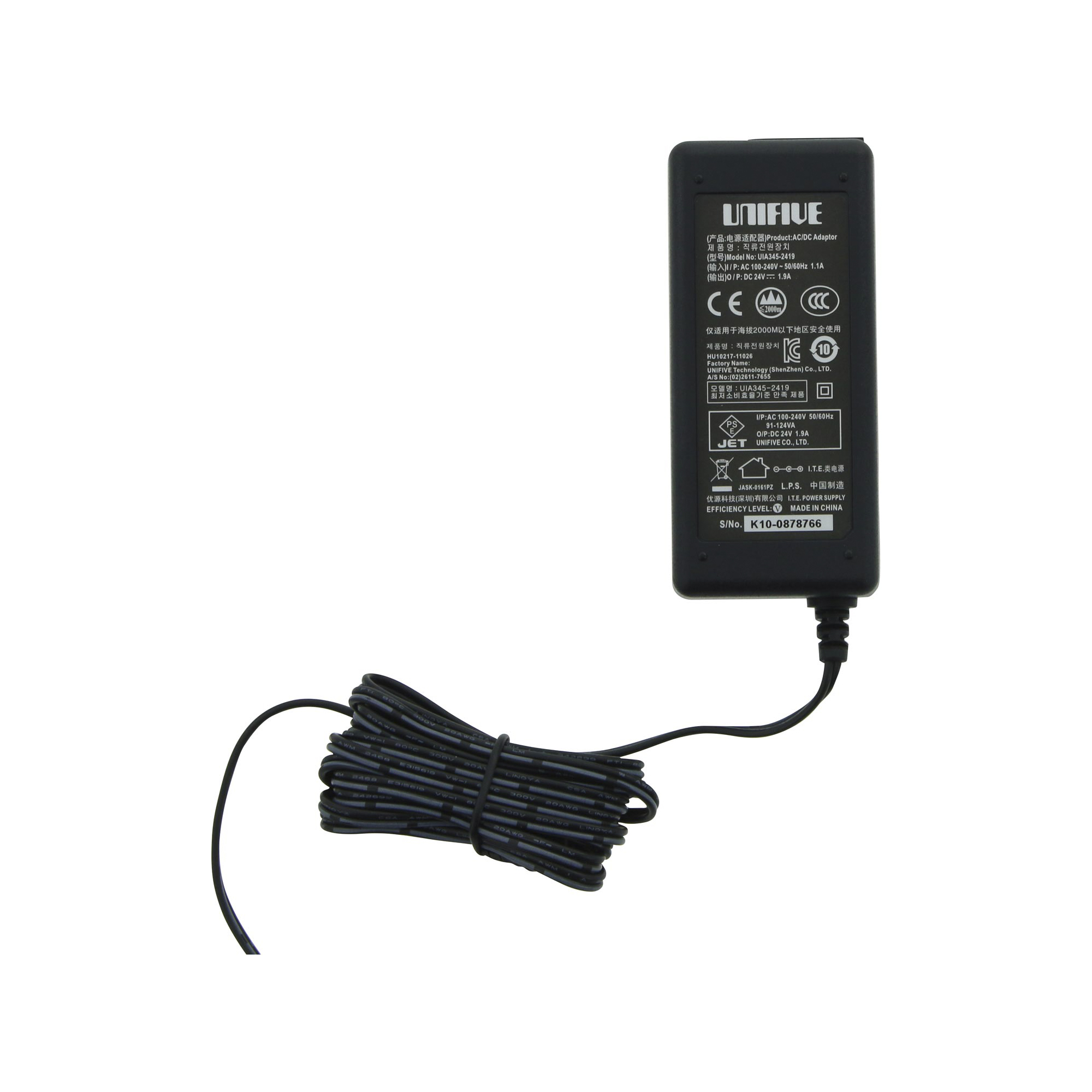 SIBATA柴田科學(xué)適用于 IES-4000 的 AC 適配器 UNI345-2419 PL03B 080610-063