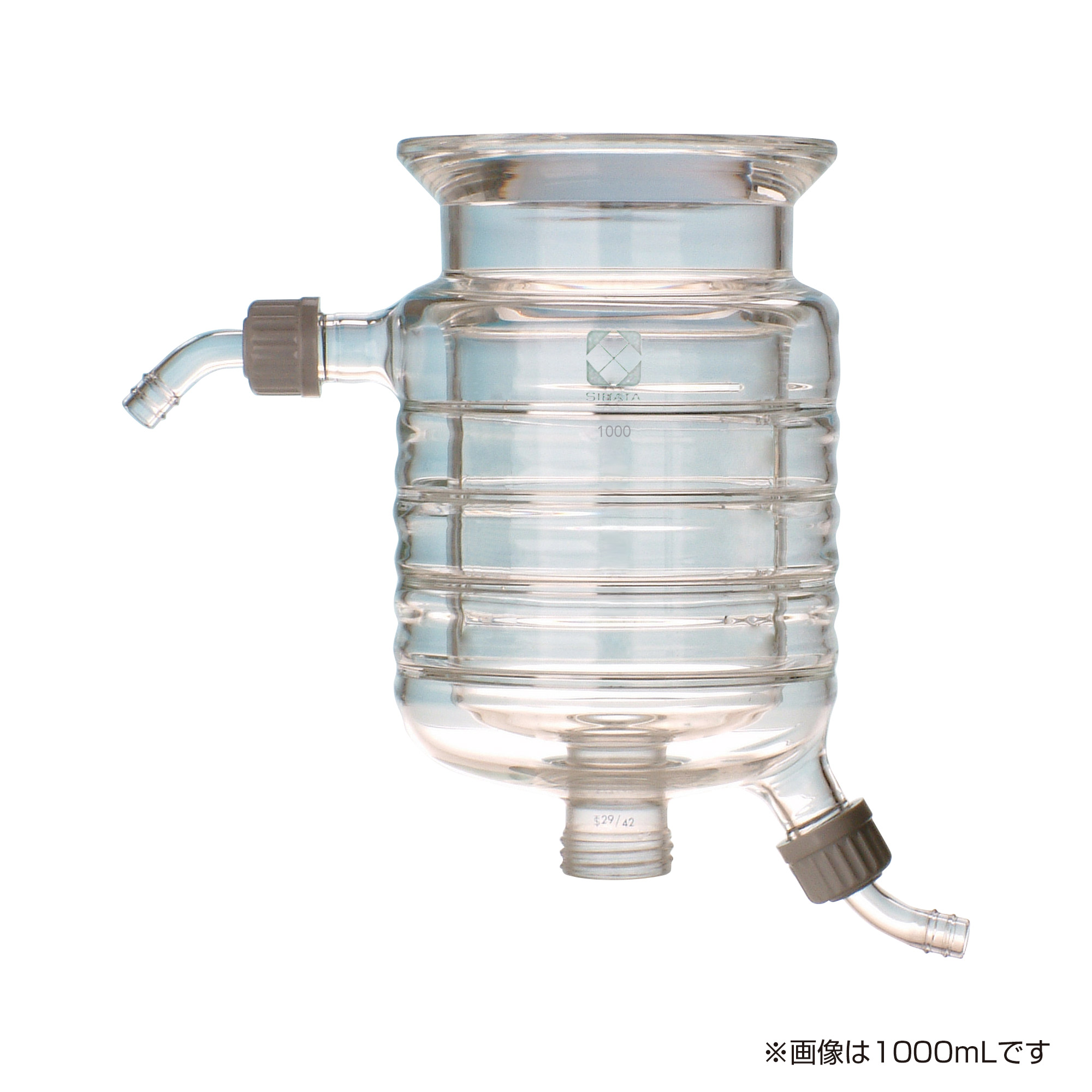 SIBATA柴田科學(xué) 可分離式燒瓶，圓柱形夾套式，環(huán)扣式，DURAN型，100毫米，1000毫升 005550-1001