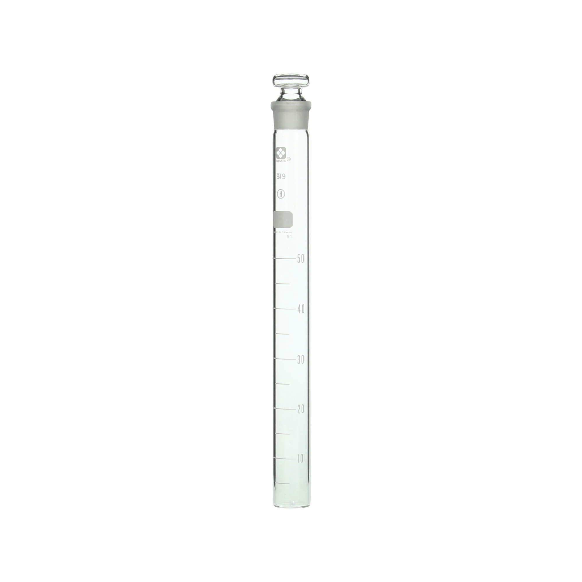 SIBATA柴田科學(xué)    普通滑動塞比色管，平塞，白色刻度，250mm，50mL，10支裝008480-50250A