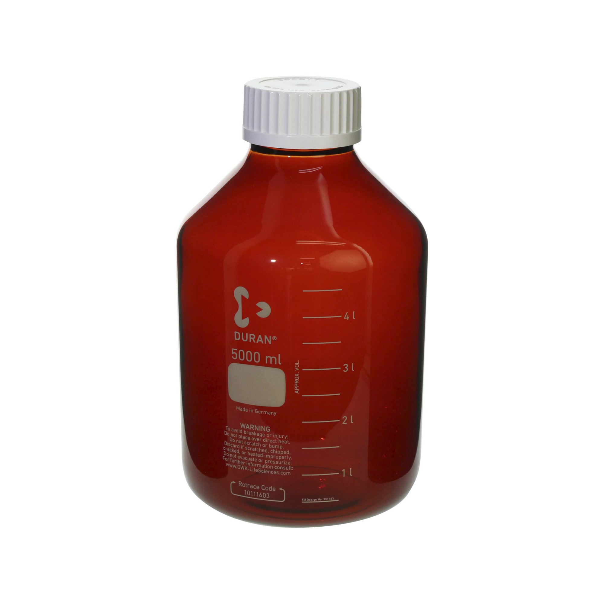 SIBATA柴田科學(xué)    耐熱螺旋蓋瓶，寬口，棕色，白色瓶蓋，2000毫升017250-32000