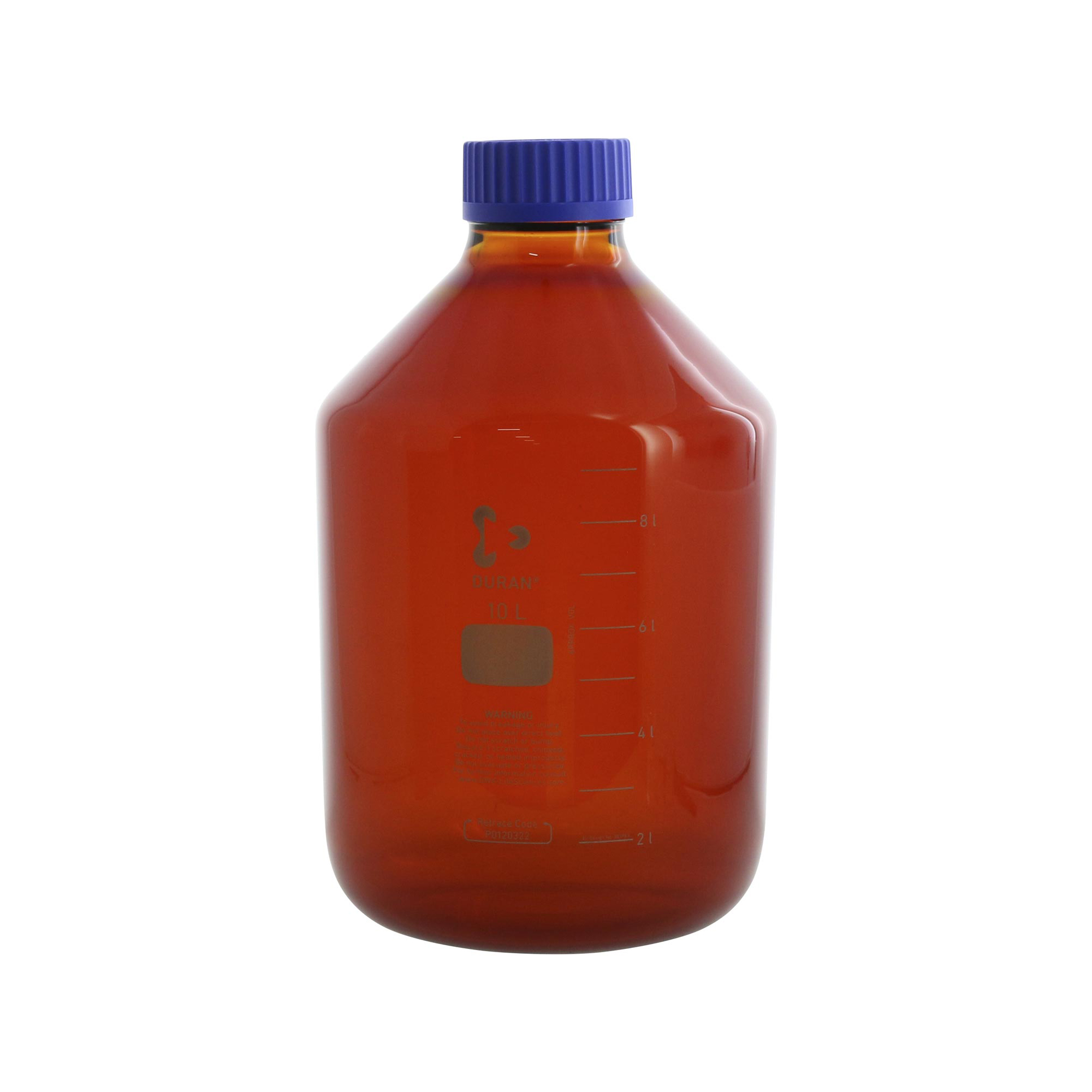 SIBATA柴田科學(xué)  耐熱螺旋蓋瓶，廣口，棕紅色，藍(lán)色瓶蓋，10000毫升017250-110000