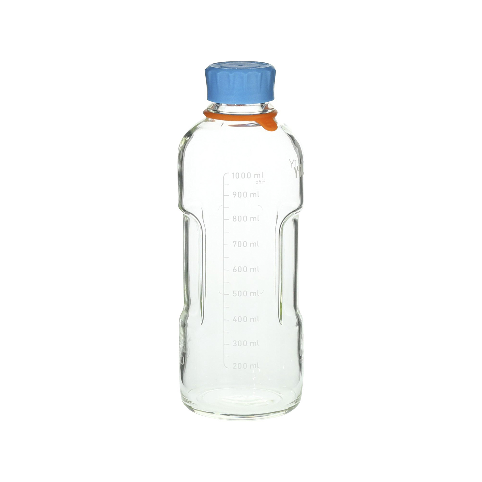 SIBATA柴田科學  耐熱螺旋蓋方形瓶，藍色瓶蓋，1000毫升，10個裝017230-1000A