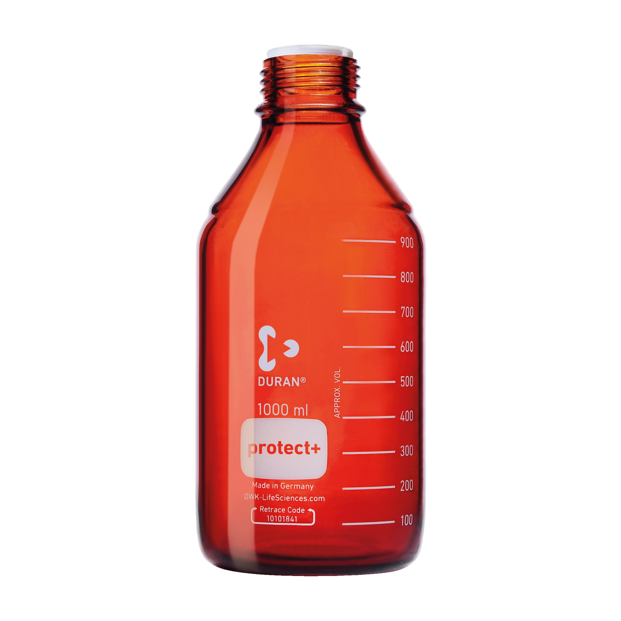 SIBATA柴田科學(xué)   Protect Plus涂層螺旋蓋瓶，棕色，僅瓶身，1000毫升，10瓶裝017590-1000A