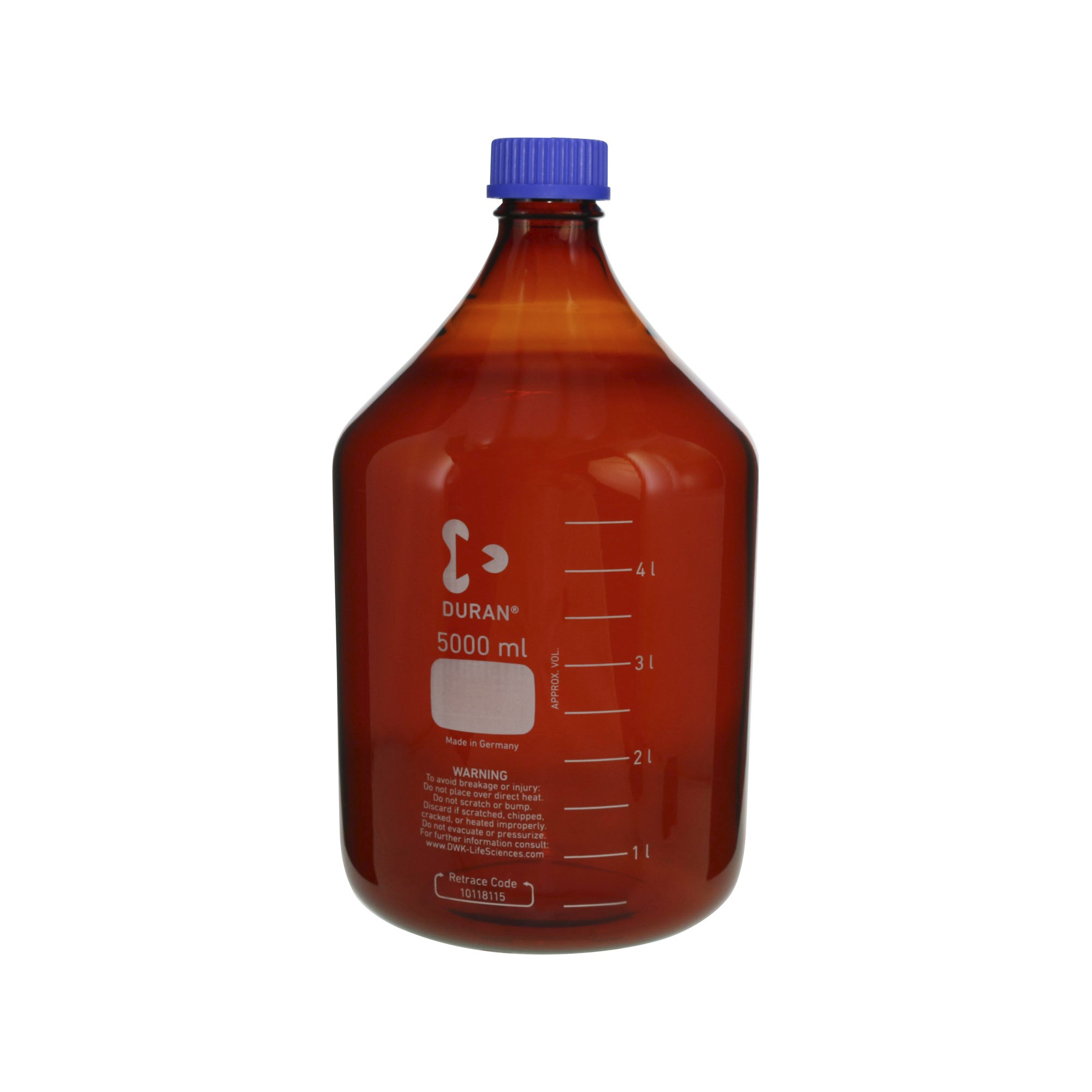 SIBATA柴田科學(xué)    耐熱螺旋蓋瓶，棕紅色瓶身，藍(lán)色瓶蓋，3500毫升017210-3500