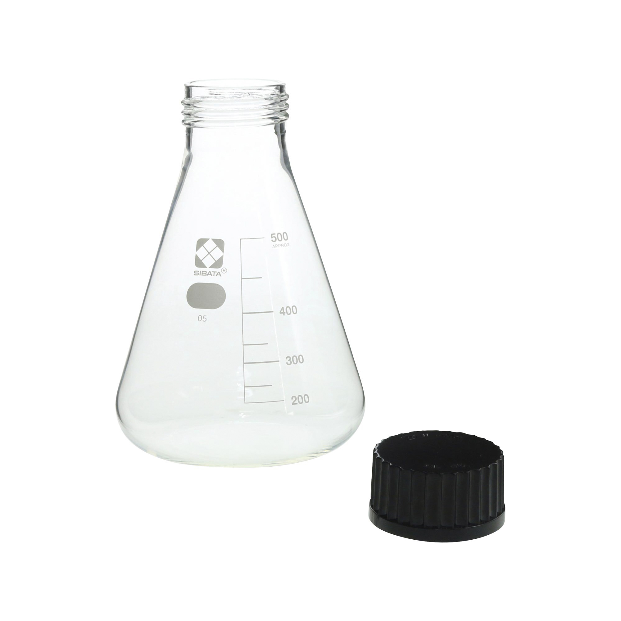 SIBATA柴田科學(xué)   500毫升螺旋蓋錐形瓶，4個(gè)裝 016330-0500A